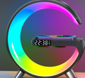 AURAGLOW 5-in-1 Smart Bedside Atmosphere Lamp Fast Wireless Charger, Bluetooth Speaker and Alarm Clock - Techvortex