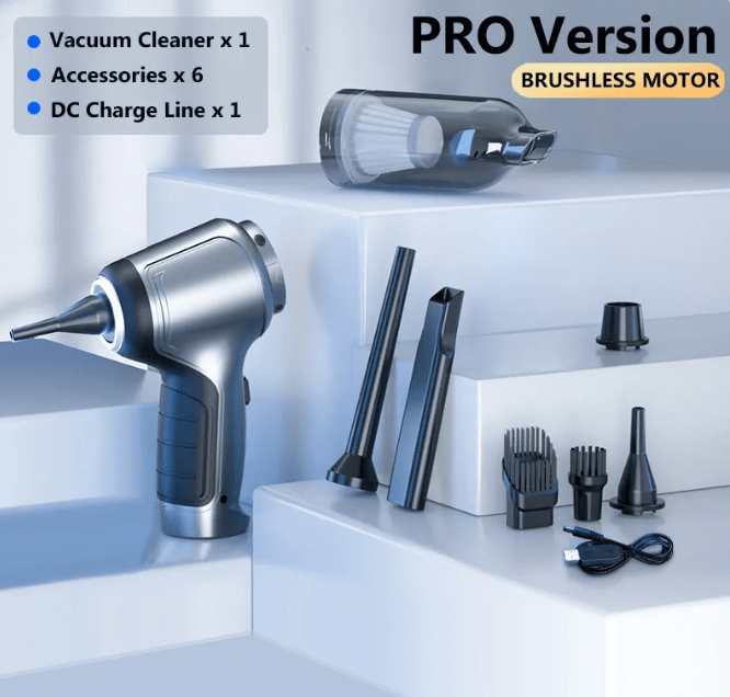 DETAILPRO Ultra-Lightweight Car Vacuum & Jet Blower –Rechargeable Cordless Deep Cleaning Kit - Techvortex