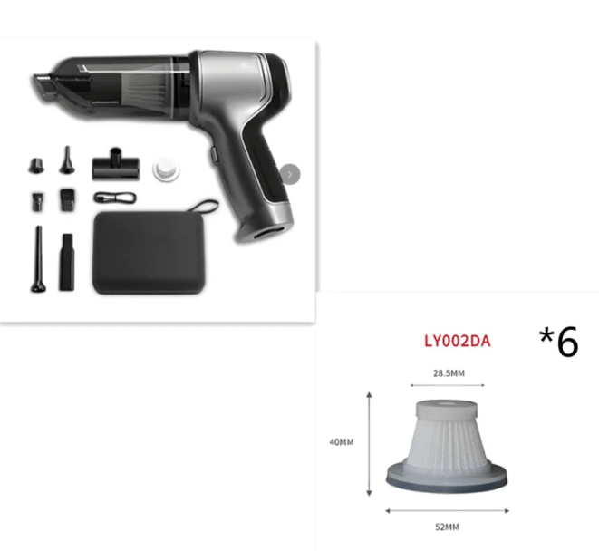 DETAILPRO Ultra-Lightweight Car Vacuum & Jet Blower –Rechargeable Cordless Deep Cleaning Kit - Techvortex